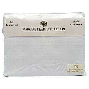 KING Sateen Flat Sheet 300 TC Waterford Marquis Home Collection Weave Sealed NOS